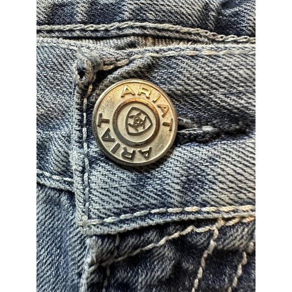 Ariat Jeans Mens 36x38 Blue Denim Straight Leg Light Wash Western YKK 10017511 - Picture 5 of 16